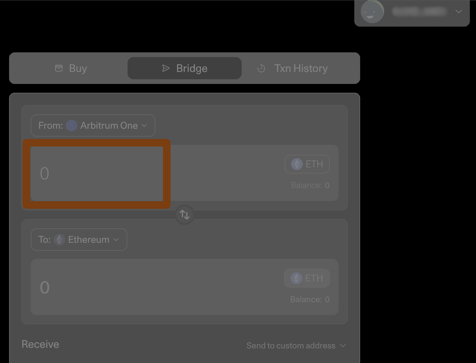 Enter the amount of token to withdraw